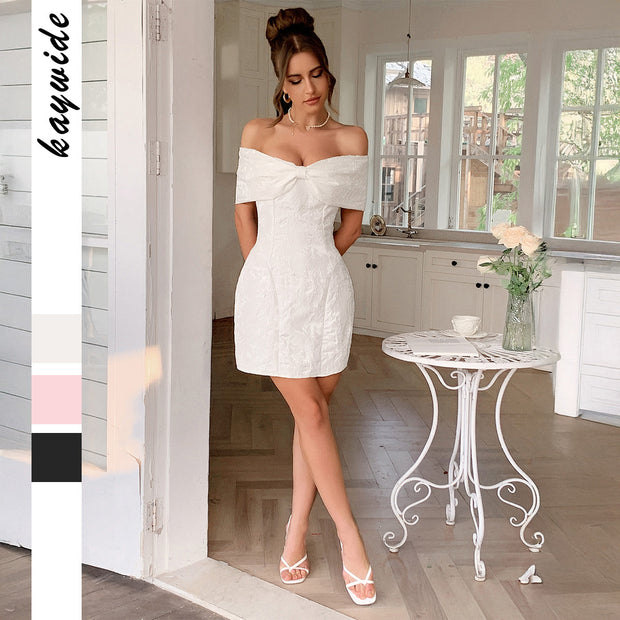 Elegant style bow tie short skirt dress