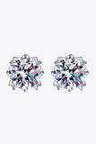 925 Sterling Silver 4 Carat Moissanite Stud Earrings