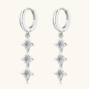 Moissanite 925 Sterling Silver Geometric Shape Earrings