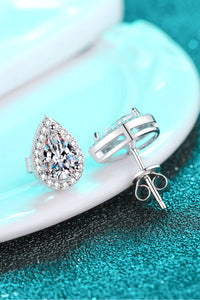 Moissanite Teardrop Stud Earrings