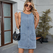 Women's backless casual vest dress with camisole skirt
