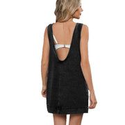 Women's backless casual vest dress with camisole skirt