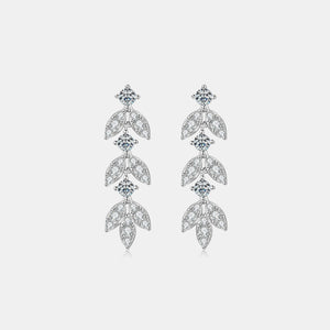 925 Sterling Silver Moissanite Leaf Earrings