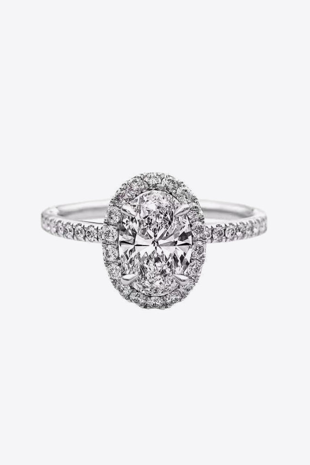 2 Carat Moissanite Platinum-Plated Ring