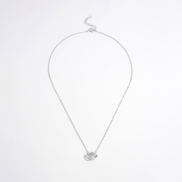 925 Sterling Silver Inlaid Zircon Heart Necklace