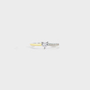 Heart Shape Inlaid Zircon Enamel Ring