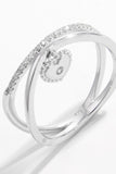 925 Sterling Silver Zircon Heart Charm Ring