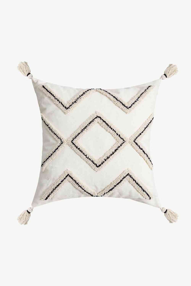 Geometric Embroidered Decorative Throw Pillow Case