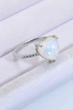 Heart-Shaped Natural Moonstone Ring