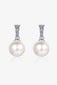 Moissanite Pearl Drop Earrings