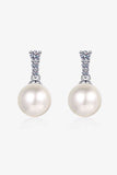 Moissanite Pearl Drop Earrings