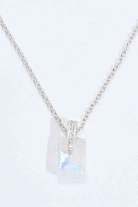 925 Sterling Silver Natural Moonstone Pendant Necklace