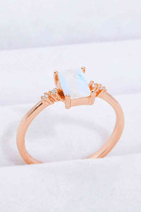 Rectangle Natural Moonstone Ring