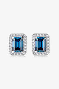 2 Carat Moissanite Stud Earrings in Indigo