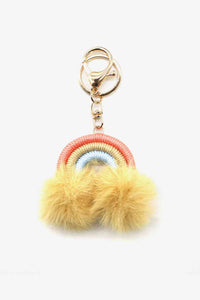 Assorted 4-Pack Rainbow Pom Pom Keychain