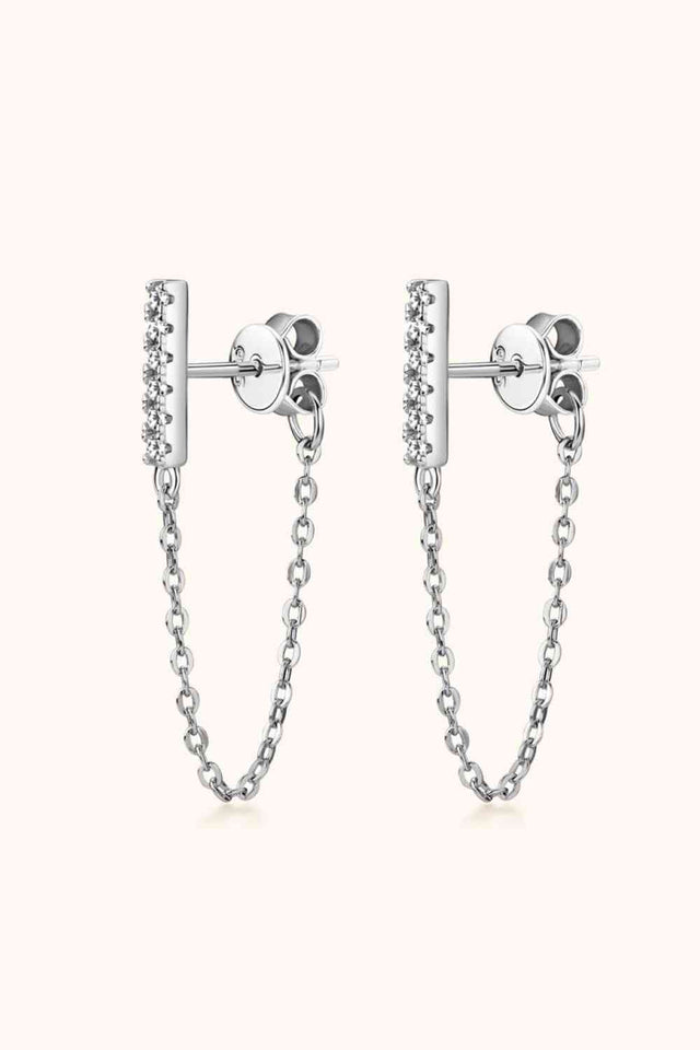 Moissanite 925 Sterling Silver Connected Earrings