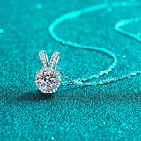 1 Carat Moissanite Rabbit Ears Shape Pendant Necklace