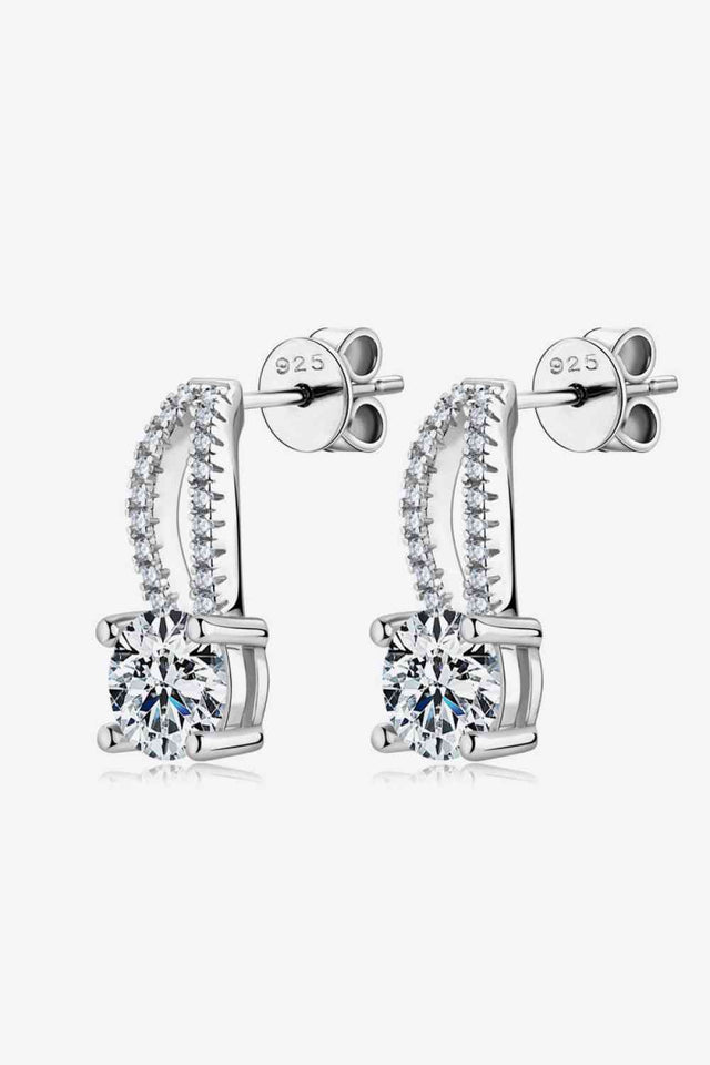 Sparkling 1 Carat Moissanite 925 Sterling Silver Earrings - Stunning Brilliance | Shop Now