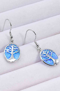 Opal Blue Platinum-Plated Drop Earrings