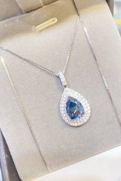 2 Carat Moissanite Teardrop Pendant Necklace