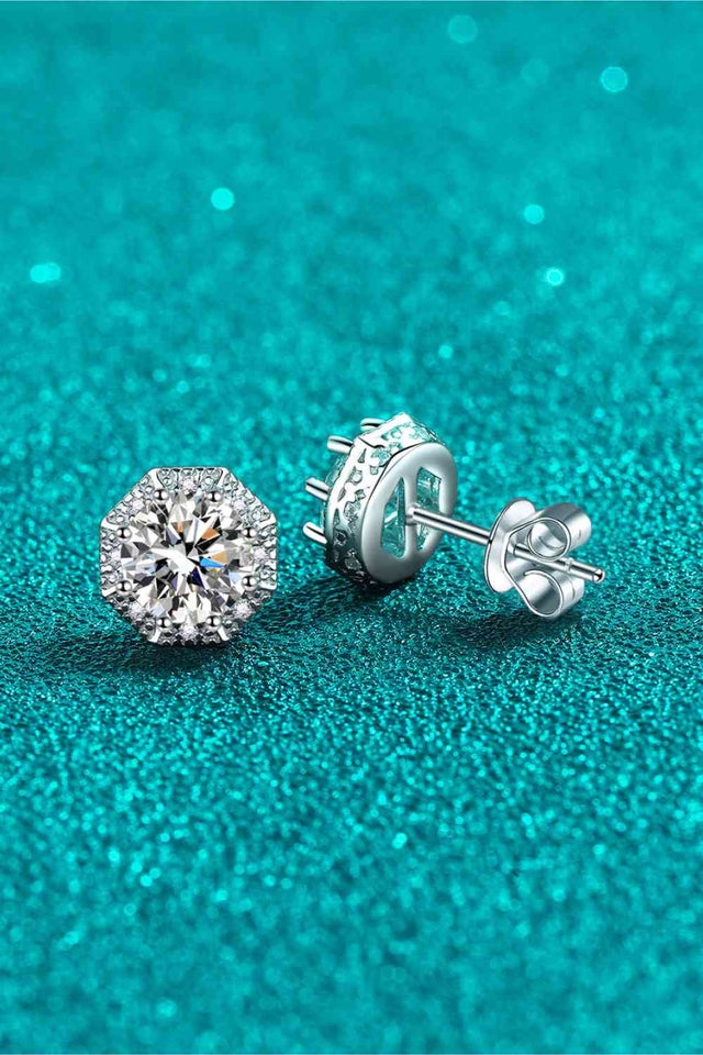 2 Carat Moissanite 925 Sterling Silver Stud Earrings