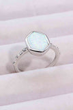 Opal Hexagon 925 Sterling Silver Ring