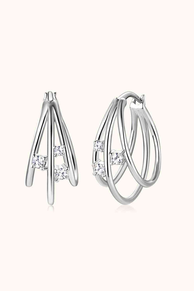 Moissanite 925 Sterling Silver Layered Earrings