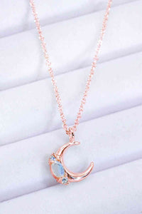 Natural Moonstone Moon Pendant Necklace