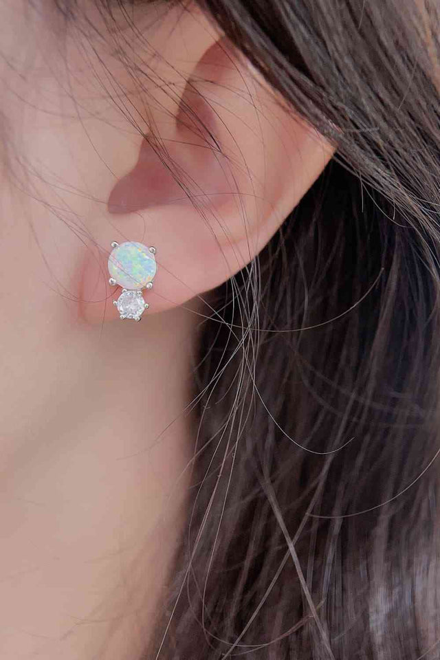 4-Prong Opal Stud Earrings