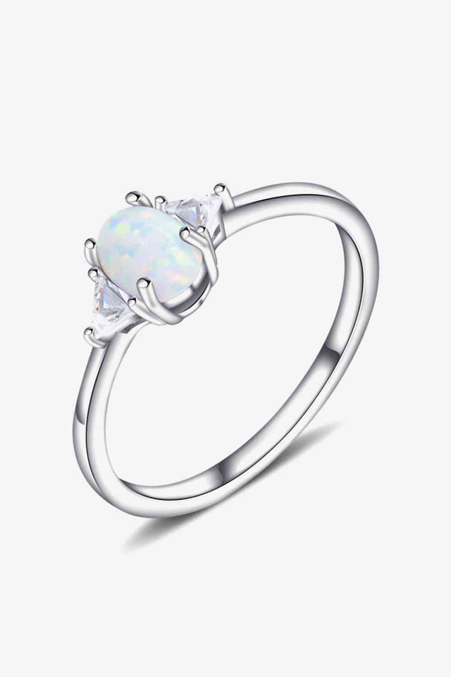 Contrast 925 Sterling Silver Opal Ring