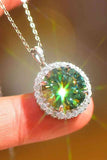 10 Carat Moissanite Pendant Platinum-Plated Necklace