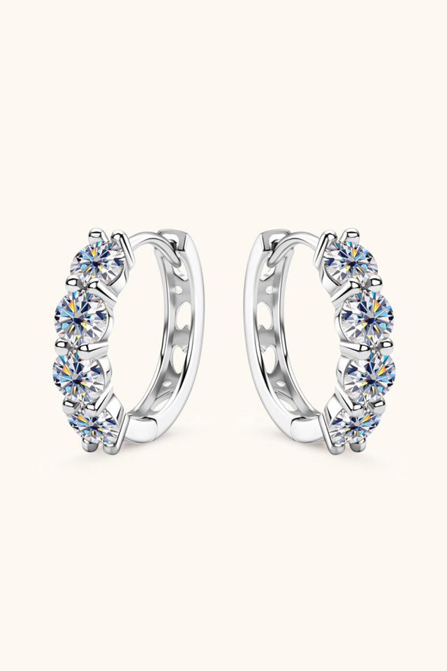 2.4 Carat Moissanite Huggie Earrings