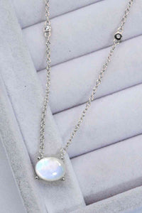 Geometric Moonstone Pendant Necklace