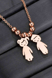 Boy and Girl Pendant Stainless Steel Necklace