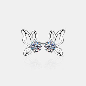 1 Carat Moissanite Butterfly Shape Earrings