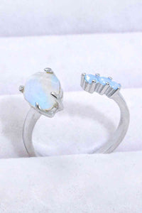 18K Rose Gold-Plated Moonstone Open Ring