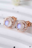 High Quality Natural Moonstone 925 Sterling Silver Stud Earrings