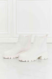 MMShoes Work For It Matte Lug Sole Chelsea Boots in White