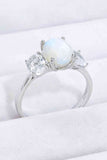 Natural Moonstone and Zircon Ring