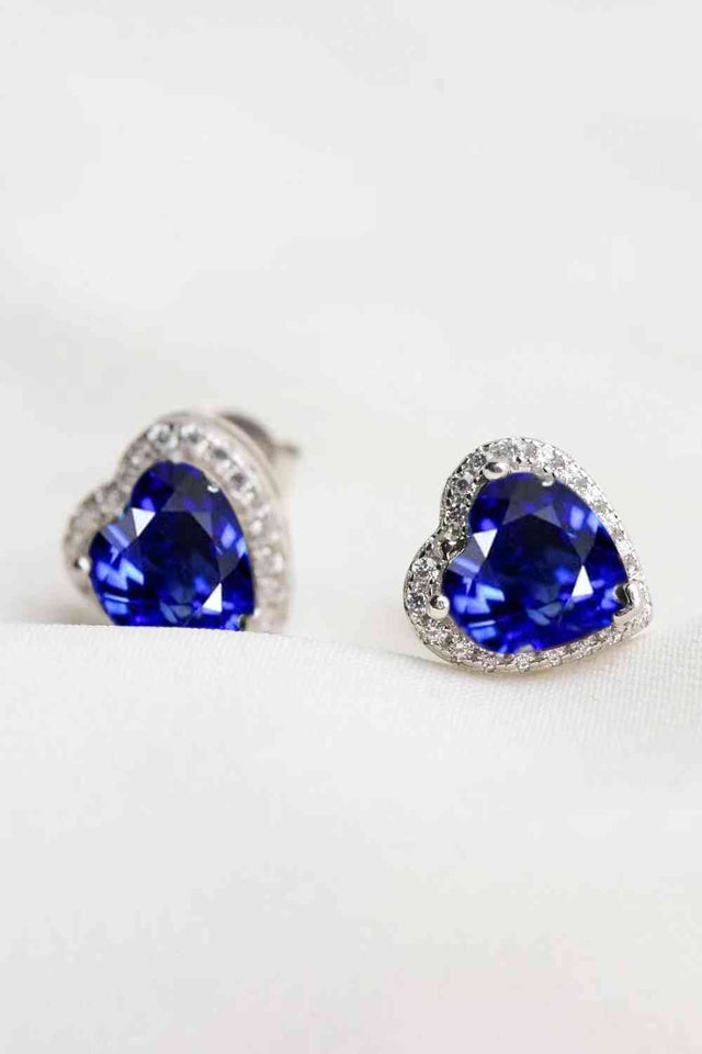 4 Carat Moissanite Heart-Shaped Stud Earrings