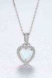 Opal Heart Pendant 925 Sterling Silver Necklace