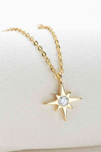 Moissanite North Star Pendant 925 Sterling Silver Necklace