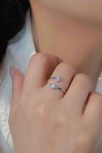 High Quality Natural Moonstone 925 Sterling Silver Toi Et Moi Ring