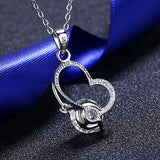 Exquisite 2 Carat Moissanite Heart 925 Sterling Silver Necklace