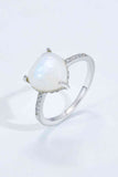 Heart-Shaped Natural Moonstone Ring