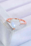 Heart-Shaped Natural Moonstone Ring