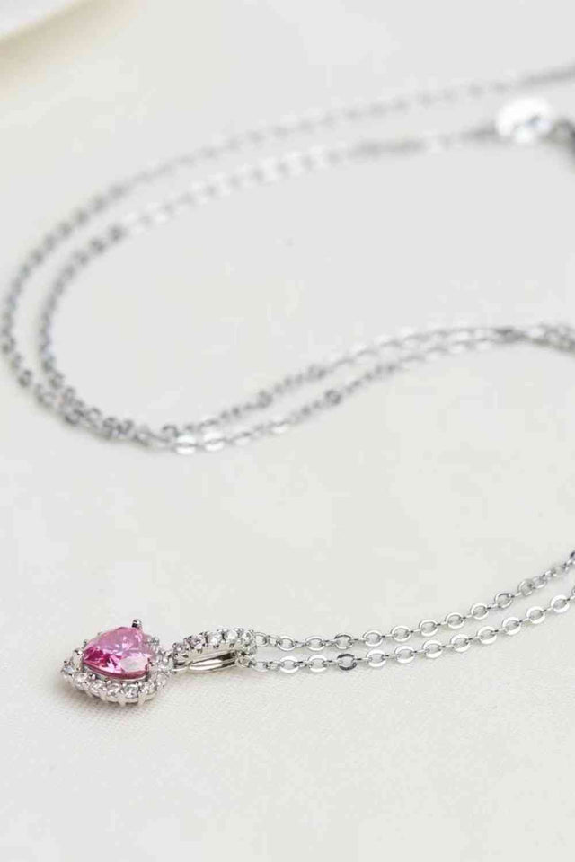 1 Carat Moissanite Heart Pendant Necklace