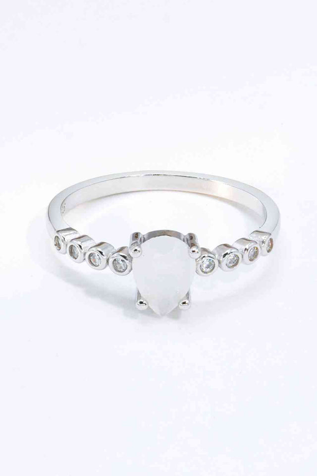 Teardrop Natural Moonstone Ring