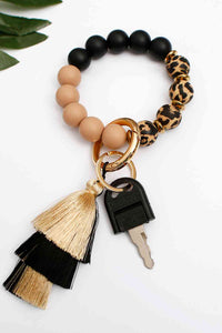 Beaded Keychain with Layered Tassel