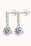 2 Carat Moissanite 925 Sterling Silver Drop Earrings